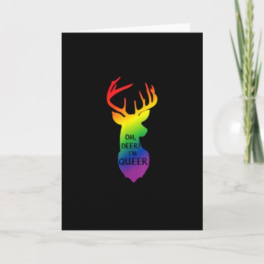 Oh Deer Queer Pride Celebration Funny LGBT Gift カード (正面)