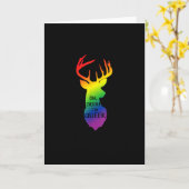 Oh Deer Queer Pride Celebration Funny LGBT Gift カード (黄色い花)