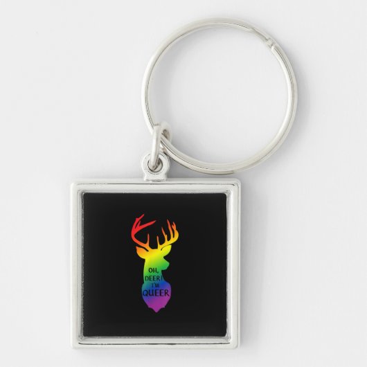 Oh Deer Queer Pride Celebration Funny LGBT Gift  キーホルダー (正面)
