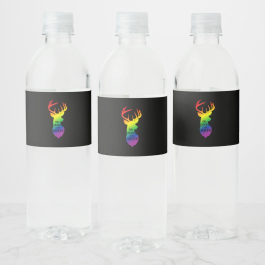 Oh Deer Queer Pride Celebration Funny LGBT Gift ペットボトルラベル (ボトル)