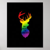 Oh Deer Queer Pride Celebration Funny LGBT Gift ポスター (正面)