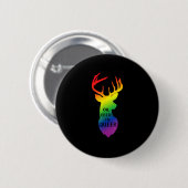 Oh Deer Queer Pride Celebration Funny LGBT Gift 缶バッジ (正面&裏面)