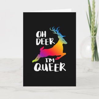 Oh Deer Queer Pride Minimal ArFolded Greeting Card カード