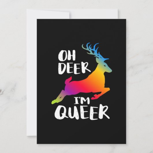 Oh Deer Queer Pride Minimal ArtisFlat Holiday Card シーズンカード (正面)