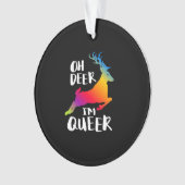 Oh Deer Queer Pride Minimal ArtistAcrylic Ornament オーナメント (正面)