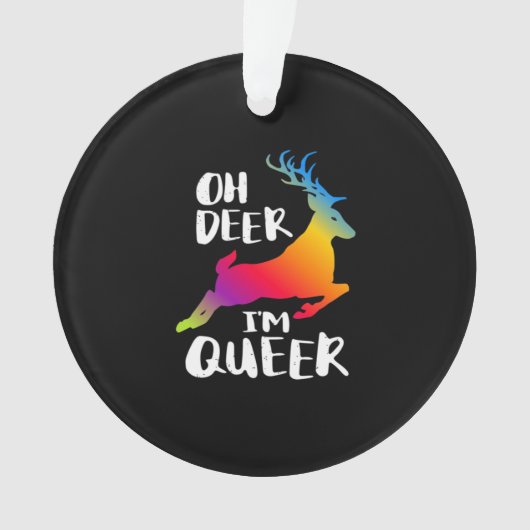Oh Deer Queer Pride Minimal ArtistAcrylic Ornament オーナメント (正面)