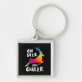 Oh Deer Queer Pride Minimal Artistic Style キーホルダー (正面)