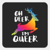 Oh Deer Queer Pride Minimal Artistic Style スクエアシール (正面)