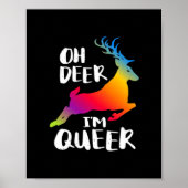 Oh Deer Queer Pride Minimal Artistic Style ポスター (正面)