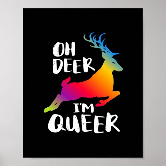 Oh Deer Queer Pride Minimal Artistic Style ポスター (正面)