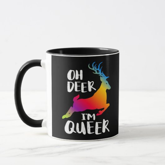 Oh Deer Queer Pride Minimal Artistic Style マグカップ (左)