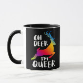 Oh Deer Queer Pride Minimal Artistic Style マグカップ (左)