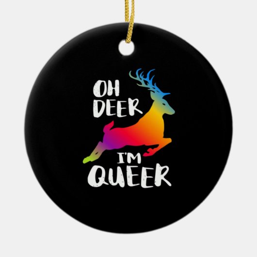 Oh Deer Queer Pride Minimal Artistic StyleOrnament セラミックオーナメント (正面)