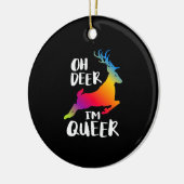 Oh Deer Queer Pride Minimal Artistic StyleOrnament セラミックオーナメント (左)