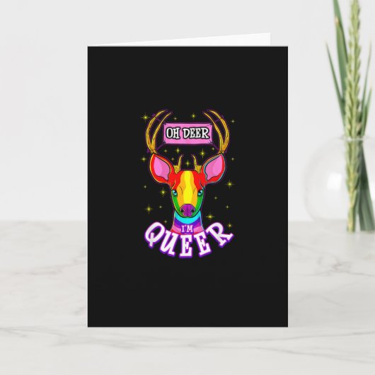 Oh Deer Queer Pride Month Celebration Gift カード (正面)