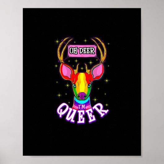 Oh Deer Queer Pride Month Celebration Gift  ポスター (正面)