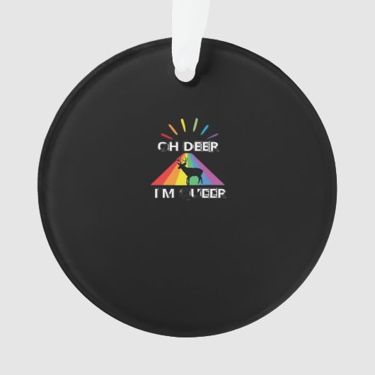 Oh Deer Queer Trendy Aesthetic Design オーナメント (正面)
