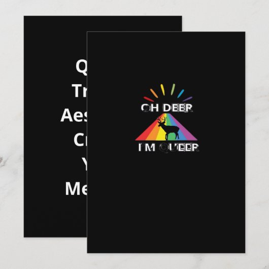 Oh Deer Queer Trendy Aesthetic Design シーズンカード (正面/裏面)