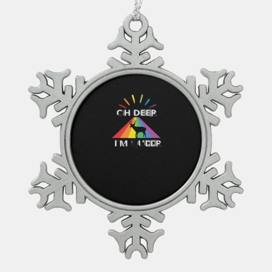 Oh Deer Queer Trendy Aesthetic Design  スノーフレークピューターオーナメント (正面)