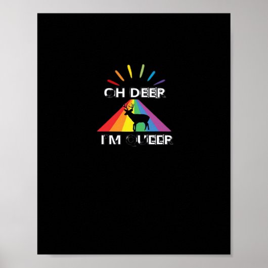 Oh Deer Queer Trendy Aesthetic Design  ポスター (正面)
