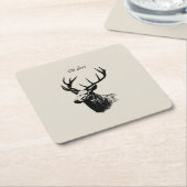 Oh Deer Reindeer スクエアペーパーコースター (アングル)