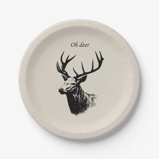 Oh Deer Reindeer ペーパープレート (正面)
