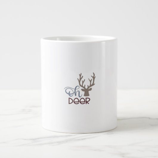 Oh Deer Retro Classic Design  ジャンボコーヒーマグカップ (正面)