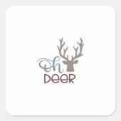 Oh Deer Retro Classic Design スクエアシール (正面)