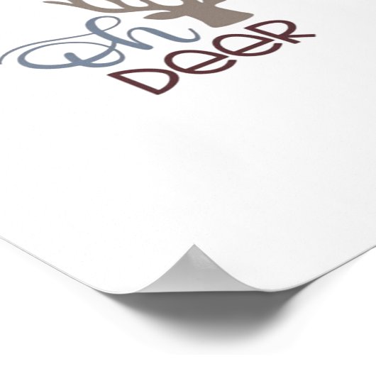 Oh Deer Retro Classic Design ポスター (角)