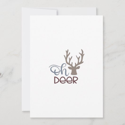 Oh Deer Retro Classic Design Flat Holiday Card シーズンカード (正面)