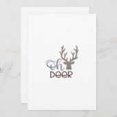 Oh Deer Retro Classic Design Flat Holiday Card シーズンカード (正面/裏面)