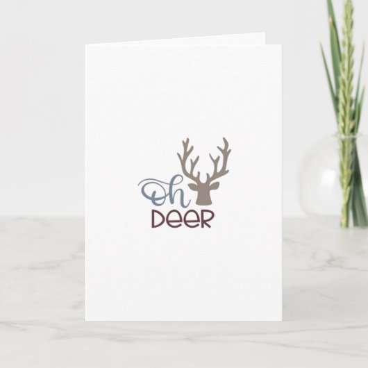 Oh Deer Retro Classic Design Folded Greeting Card カード (正面)