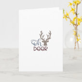 Oh Deer Retro Classic Design Folded Greeting Card カード (黄色い花)