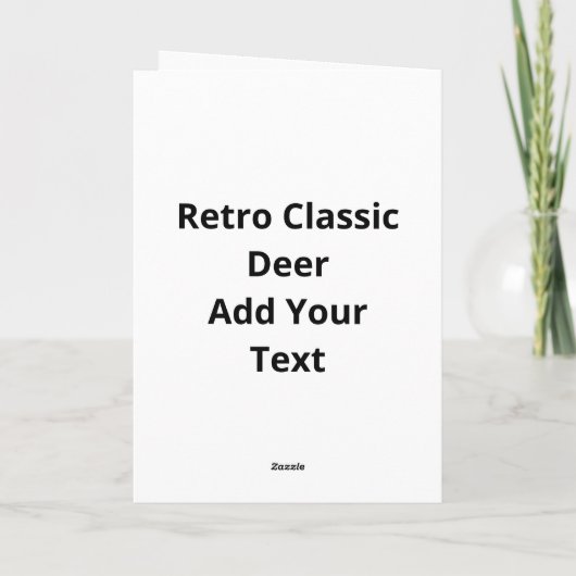 Oh Deer Retro Classic Design Folded Greeting Card カード (裏面)