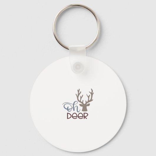 Oh Deer Retro Classic Design Keychain キーホルダー (正面)