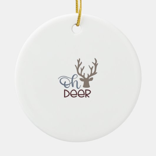 Oh Deer Retro Classic Design Ornament セラミックオーナメント (正面)