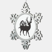 Oh Deer Retro Classic Vibe スノーフレークピューターオーナメント (右)