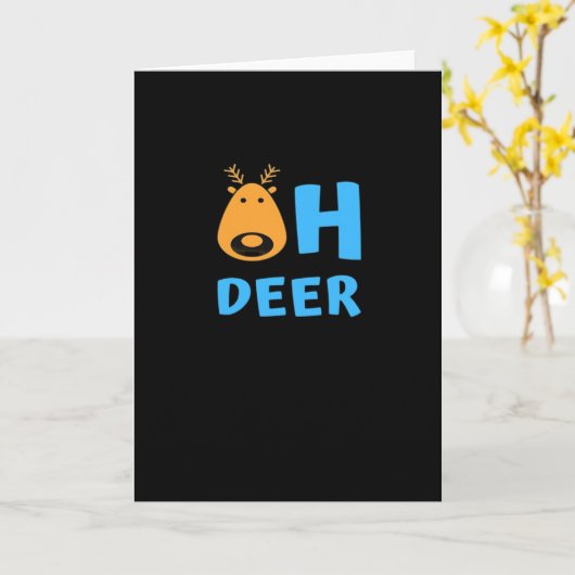 Oh Deer Retro Holiday Vibe  カード (黄色い花)