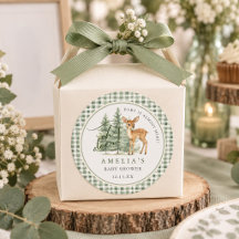 Oh Deer Sage Green Gingham ベビーシャワー