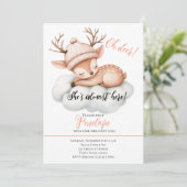 Oh Deer, She's Almost Here Baby Shower Invitation  招待状 (スタンド正面)