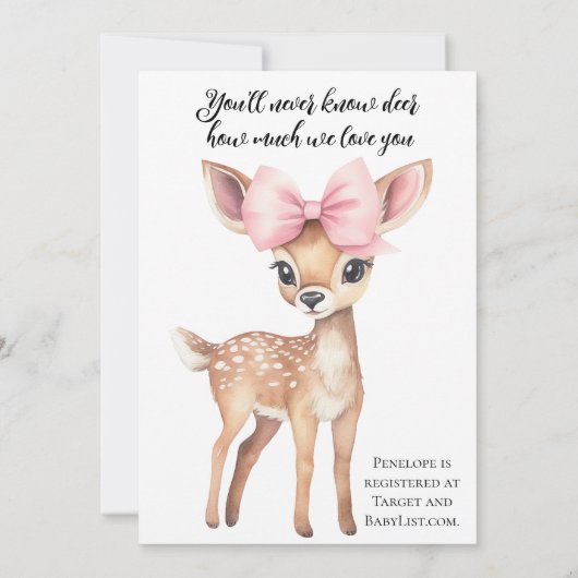 Oh Deer, She's Almost Here Baby Shower Invitation  招待状 (裏面)