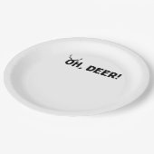 Oh Deer Simple Aesthetic  ペーパープレート (アングル)