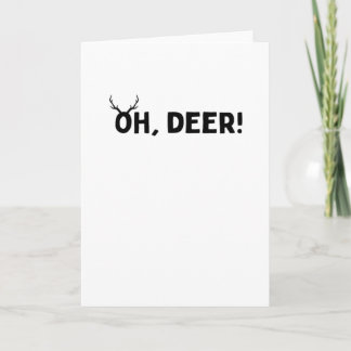 Oh Deer Simple Aesthetic Folded Greeting Card カード
