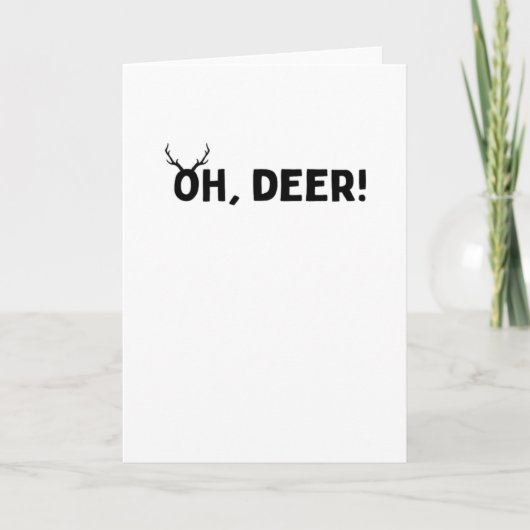 Oh Deer Simple Aesthetic Folded Greeting Card カード (正面)