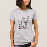 Oh Deer Tシャツ<br><div class="desc">ようこそ頼デザインショップ！この基本的なTシャツは雌リラックス形にフィットする。100%コットンで作られたTシャツは、丈夫で柔らかく素晴らし、あなたはもしはワードローブのホチキスを探しカジュアルている。かわいい鹿シャツ、〔雄ジカの〕枝角シャツ、鹿Tシャツ、母シャツ、母への贈り物、Tシャツ、鹿、鹿シャツ、母ギフト、</div>
