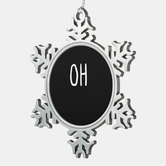 Oh Deer Trendy Halloween Style スノーフレークピューターオーナメント (右)