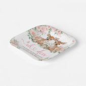 Oh Deer Twin Girls Baby Shower Pink ペーパープレート (傾斜あり)