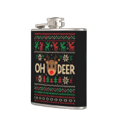 Oh Deer Ugly Christmas Sweater Flask フラスク (左)
