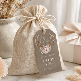 Oh Deer Water Color Baby Shower Thank You ギフトタグ