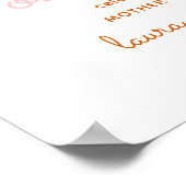 Oh Deer Water Color Flowers Welcome Baby Shower ポスター (角)